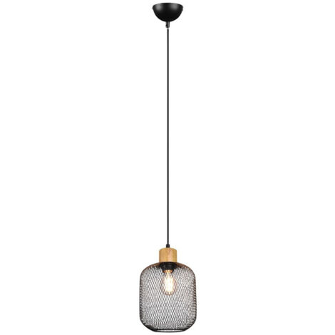 Suspensión Calimero 1xE27 Malla Metálica Negra Ø18 cm Trio Iluminación (1/4)