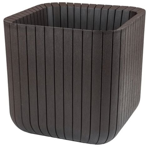 Maceta Cube S De Resina Marrón/Polipropileno