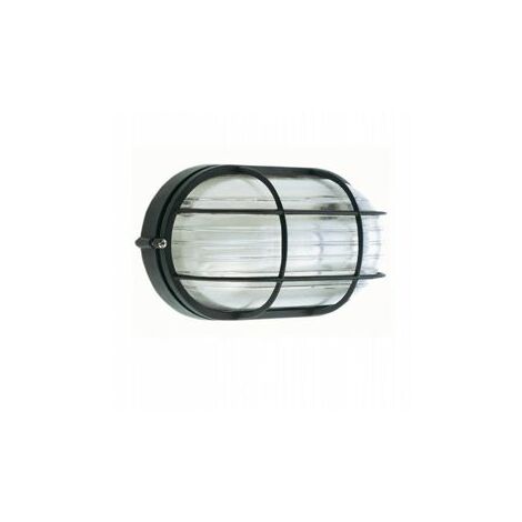 Lámpara de techo de aluminio fundido con difusor de vidrio estampado - Altura de la lámpara: 170mm - Potencia máxima: 100W negro (1/2)