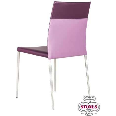 Silla de imitación de cuero morado 41,5x44x85h cm (1/3)
