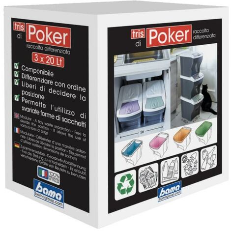 Papelera poker tris L28xP40x31h
