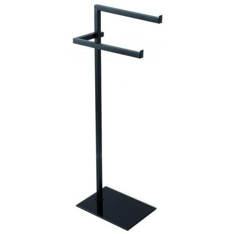 Toallero de cristal negro con dos brazos - Idroclic