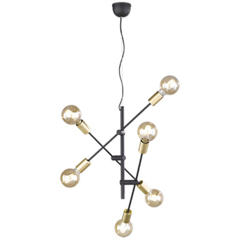 Vintage Suspensión 6 Luces Regulables Cross Matt Black Trio Lighting (1/4)