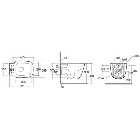 Inodoro suspendido Rimless One Fijación oculta