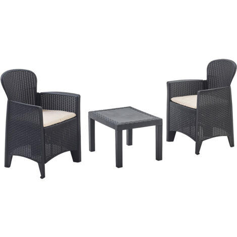 Set da giardino polipropilene antracite