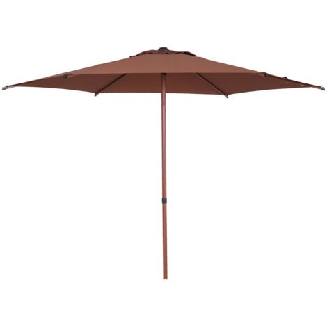 Sombrilla reclinable redonda recta Soya 2,7 m caoba - Hespéride
