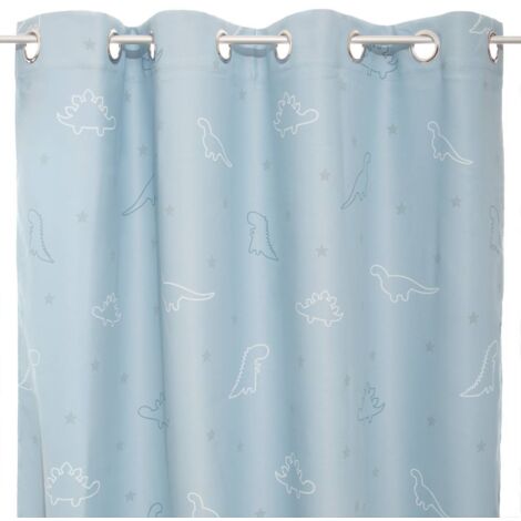 Cortina opaca infantil 'Dinausore' - azul 140 x 250 cm - Atmosphera créateur d'intérieur