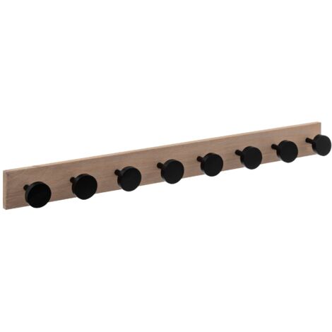 Perchero de madera con 8 colgadores negros (1/3)