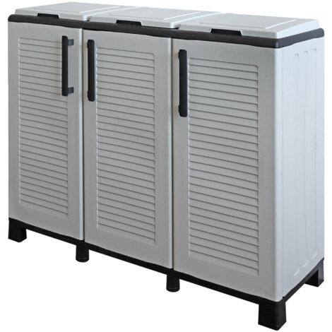 Armario de media altura en polipropileno de la linea ECO, práctico para aprovechar al maximo el espacio, L 1020 x P370 x H 900 mm. (1/5)