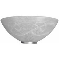 Aplique 1xE27 con Ganchos Cromados y Cristal Rayado Blanco.