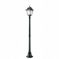 Lámpara de pie de aluminio fundido, difusores de vidrio transparente, altura máxima 210mm, alimentación 230V, potencia máxima 100W negro