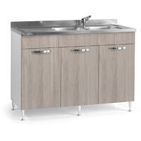 mueble para debajo del fregadero reversible de olmo con 3 puertas Cm 120x50xH 85