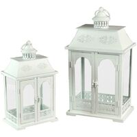 Farol rectangular metal blanco 1-2 cm24x16,3h43