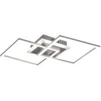 Plafón Led Aluminio Doble Cuadrado Venida 25w Regulable L57 cm Trio Lighting