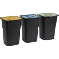 Set de 3 contenedores eco para reciclaje 32x25x38 cm