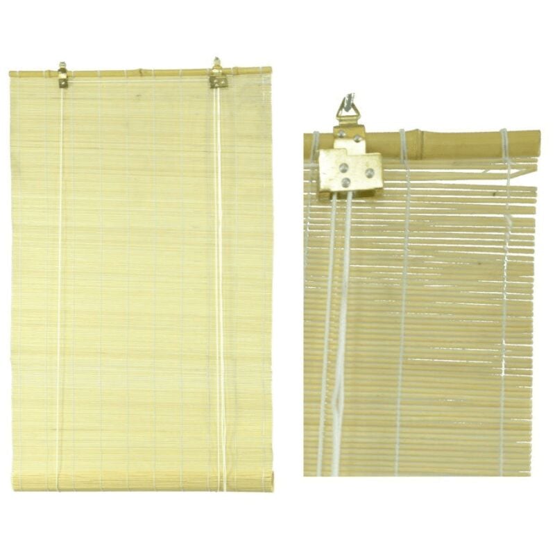 Jalousie aus Naturgeflecht mit Bambusstange cm120xh300x12