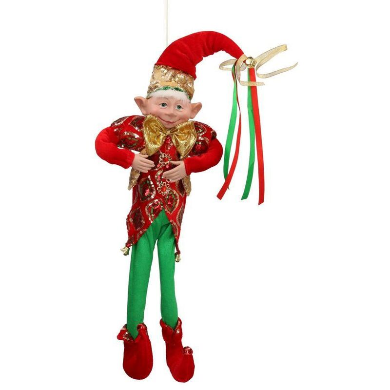 Trudi Stoffpuppe Elf Rudy - Weihnachtliche Plüschfigur, Maschinenwaschbar, Made In Italy