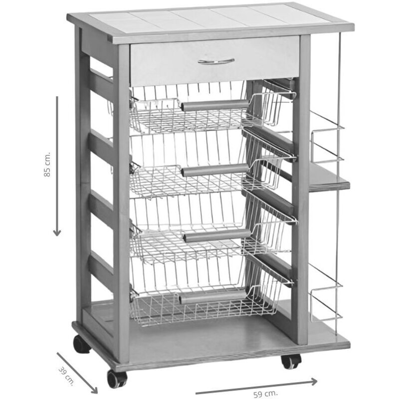Weier Wagen mit Schublade 85x59x39