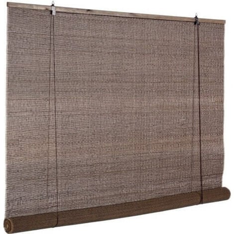 Dora Vorhang aus dunkelbraunem Bambus 150x260cm