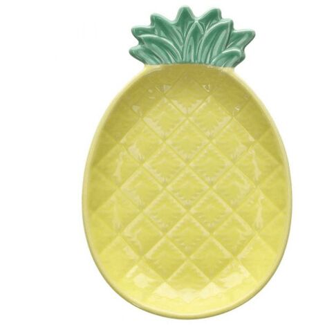 Ananas Teller 18,5x12,5x2,5h cm Pachy Steingut Gelb