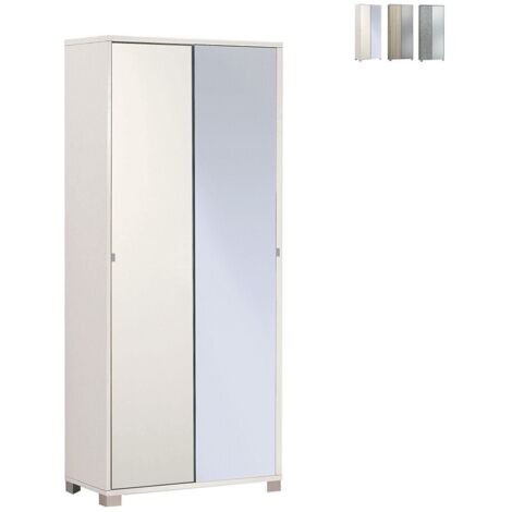 Mehrzweckschrank mit zwei Schiebetüren mit weißem Spiegel 82x41x H190 cm