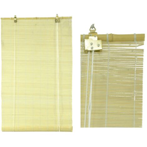 Jalousie aus Naturgeflecht mit Bambusstange cm120xh300x12