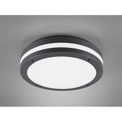 Runde LED Außendeckenleuchte Wandlampe KENDAL in Anthrazit