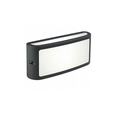 Aluminiumguss-Wandleuchte mit opalischem Thermoplastdiffusor - Warmweißes Licht 3000°K - 10W - 840 Lumen - IP54 Graphit (1/5)