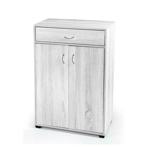 Weißer Schuhschrank mit Regalen und Schublade 63 x 33 x 95 h (1/2)