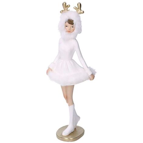 Elegante weiße Harz-Ballerina für Damen, 12x9x32,5 cm (1/5)