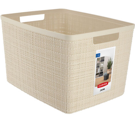 20L Curver Jute-Aufbewahrungsbehälter, cremefarben