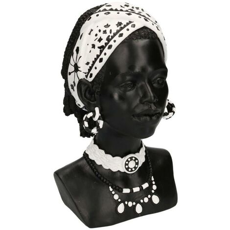 Büste einer afrikanischen Frau aus Kunstharz cm18x20h30 (1/5)