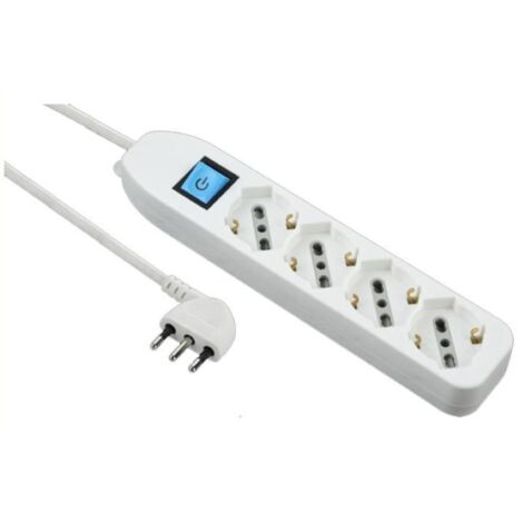 Mehrfachsteckdose 4 Steckdosen Zweiwertigen Schuko mit Schalter Und Stecker Spar