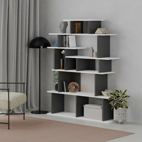 Design-Bücherregal Apollon in Anthrazit-Weiß (1/5)