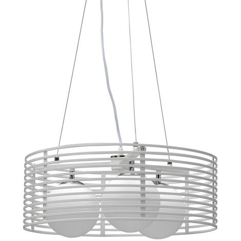 Hängelampe aus Metall mit weißem Lampenschirm D50xD500x120h cm (1/3)