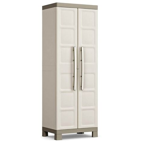 Mehrzweck-Kleiderschrank mit zwei Türen und vier Einlegeböden Beige EXCELLENCE 89x54x h182 cm