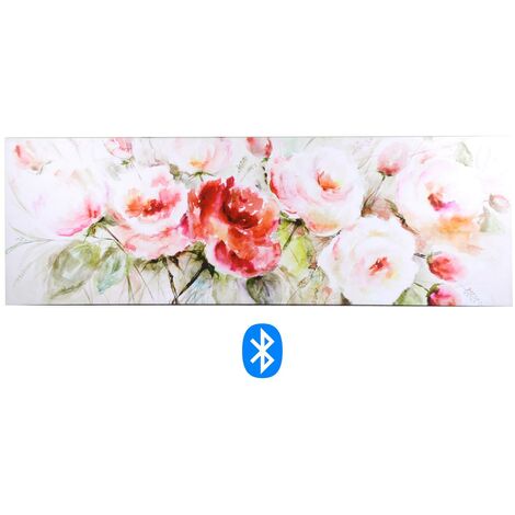 Modernes rosa Rose Bluetooth Druckbild 150 x 50 x 4 cm (1/5)