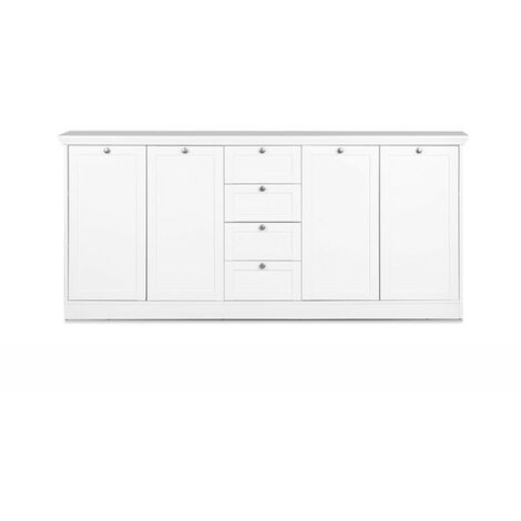 Mobiles Sideboard 4 Türen 4 Schubladen weiße Farbe 200x40xh.90 cm (1/5)