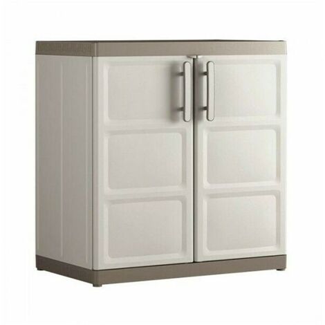 Niedriger Mehrzweck-Kleiderschrank mit zwei Türen und zwei Einlegeböden Beige EXCELLENCE 89x54x h93 cm