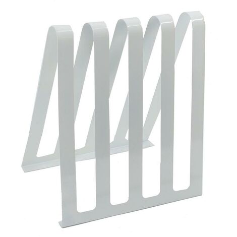 Zeitungsständer aus weißem Metall 4 Plätze cm31x22h36