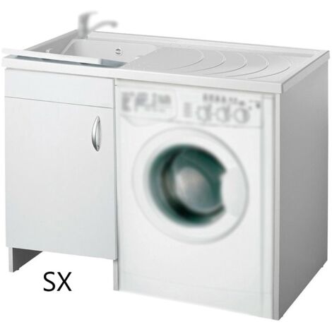 Holzschrank mit Spüle und Waschmaschinenabdeckung