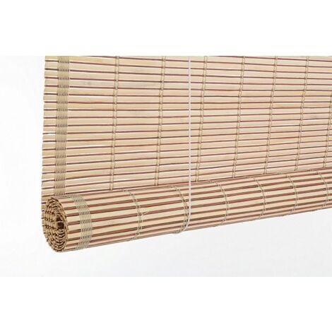 Nizza Vorhang aus braunem Bambus 120x260 cm