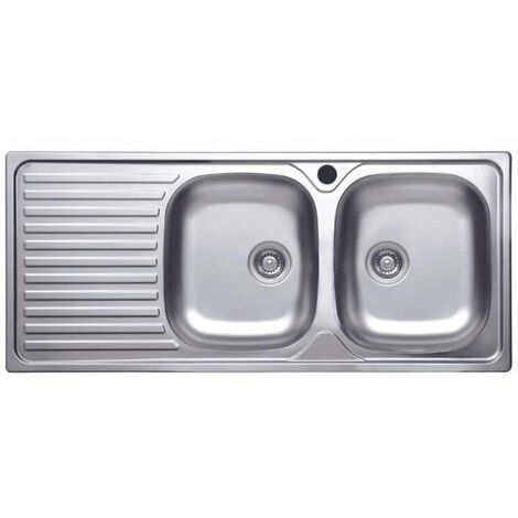 Spüle 116x50 SA138 2 Becken und Abtropffläche links