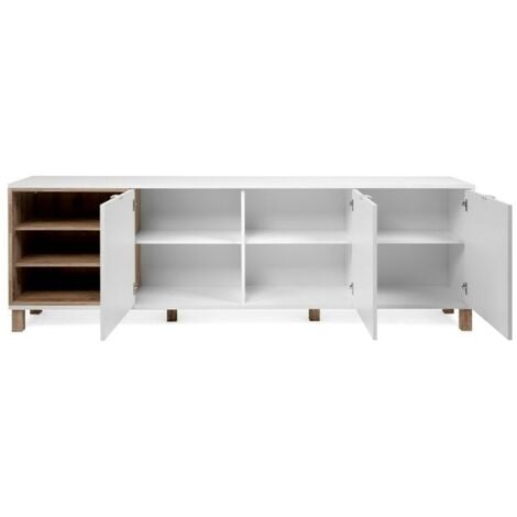Sideboard 3 Türen Weißeiche 200x35xh.64,5 cm