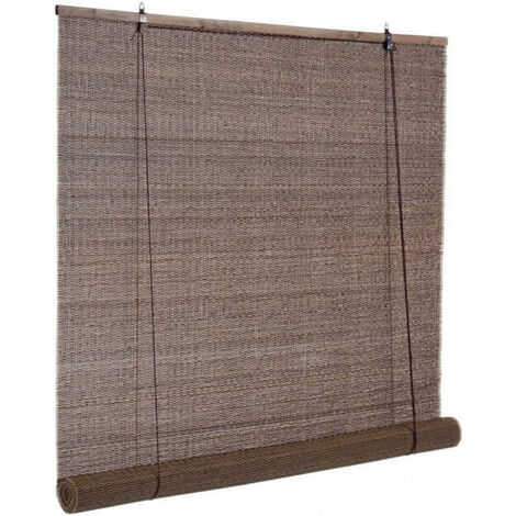 Vorhang Dora aus dunkelbraunem Bambus 120x260 cm