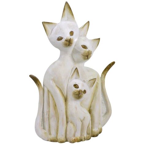 Weißbraune Holzkatze cm26x7h40 (1/5)