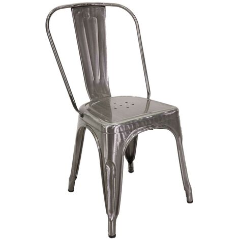 Stuhl aus verzinktem Eisen New Bristol cm51x43h84 (1/5)
