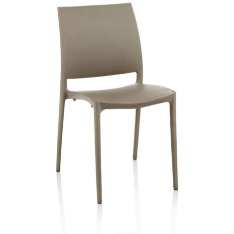 Curtis Stuhl aus taubengrauem Polypropylen, ergonomisches Design (1/3)