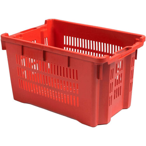 Offene, platzsparende Obst- und Gemüsekiste ICS HDPE cm 52 x 42 H. cm 29 (245) (1/2)