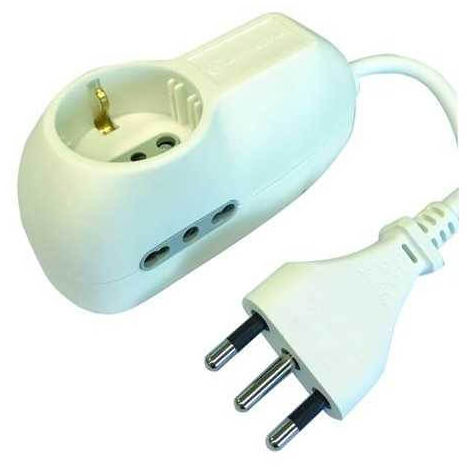 Mehrfachsteckdosen 3 Schuko-/Bypass-Steckdosen Weiß 16A